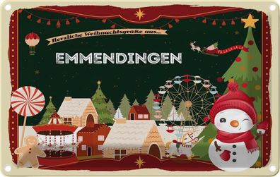 vianmo Blechschild 18x12cm Weihnachten Emmendingen Deko Geschenk