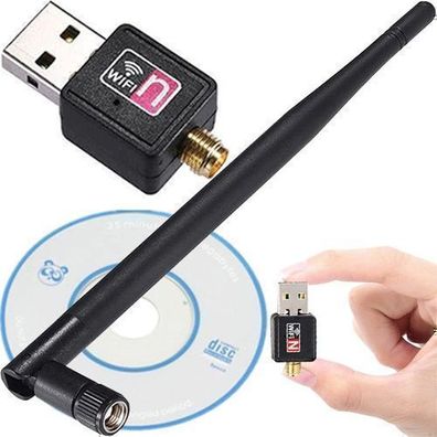 USB 2.0 WLAN Stick Adapter 2.4 GHz bis zu 150 Mbps Windows OS Schwarz Retoo