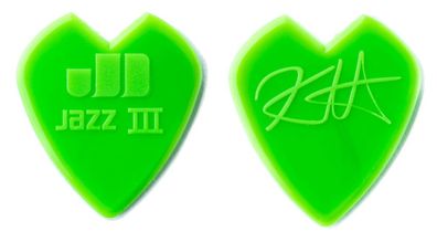 Dunlop Kirk Hammett Jazz III custom V-shaped, 0,88 mm, grün (1, 6 oder 24 Stück)