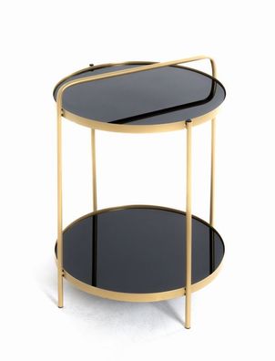 Beistelltisch aus Metall gold-schwarz