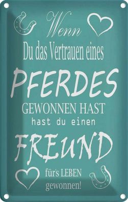 vianmo Blechschild 12x18cm Wenn du Vertrauen eines Pferd Spruch Deko Geschenk