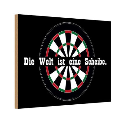 vianmo Holzschild 18x12cm Dart die Welt ist eine Scheibe Deko Geschenk