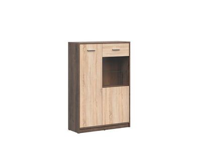 BLACK RED WHITE Vitrinenschrank Nepo Plus | Standvitrine | 34 x 90 x 131,5 cm, Beige