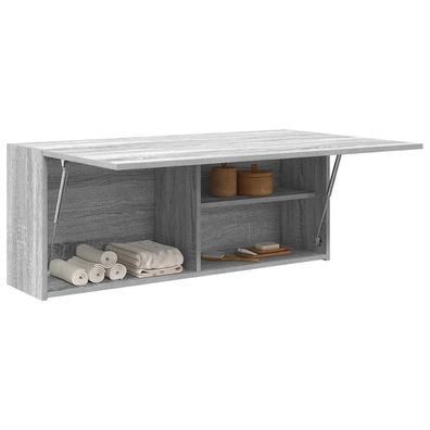 vidaXL Bad-Wandschrank Grau Sonoma 100x25x40 cm Holzwerkstoff