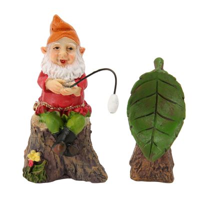 Set mit 2 Miniatur-Gartenstatuen, Zwerg-Rasenornamenten