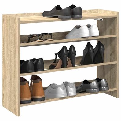 vidaXL Schuhregal Sonoma-Eiche 80x25x61,5 cm Holzwerkstoff