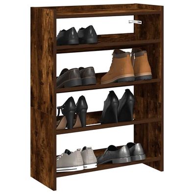 vidaXL Schuhregal Räuchereiche 60x25x62 cm Holzwerkstoff