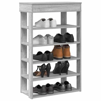 vidaXL Schuhregal Grau Sonoma 60x30x98 cm Holzwerkstoff