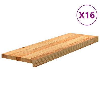 vidaXL Treppenstufen 16 Stk. Hellbraun 80x30x2 cm Massivholz Eiche