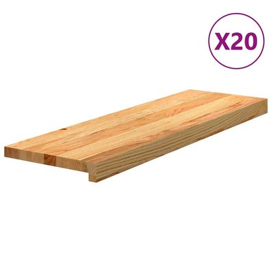 vidaXL Treppenstufen 20 Stk. Hellbraun 80x30x2 cm Massivholz Eiche