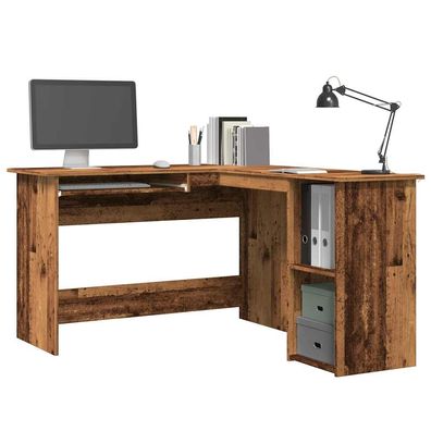 vidaXL Eckschreibtisch Altholz-Optik 120x140x75 cm Holzwerkstoff