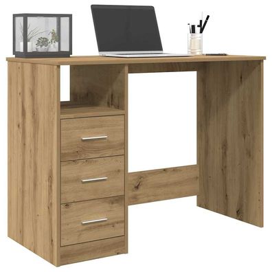 vidaXL Schreibtisch Artisan-Eiche 102x76x50 cm Holzwerkstoff