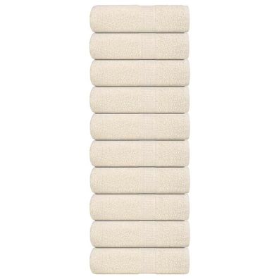 vidaXL Gästetücher 10 Stk. Creme 30x50 cm 360 g/m² 100% Baumwolle