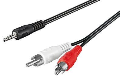 goobay 3,5 mm Adapterkabel auf 2 x Cinchbuchse schwarz 1,5 m (Bulk)