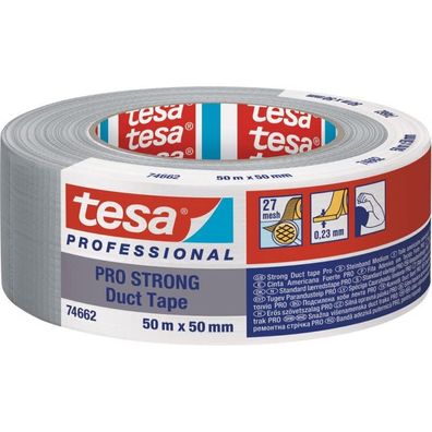 tesa PRO STRONG Gewebeband 74662 grau 50 mm x 50 m