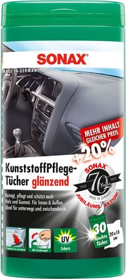 SONAX KunststoffPflegeTücher glänzend (25er Box)