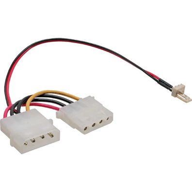 InLine Lüfter Adapterkabel 3 polig Lüfter an 4 polig Netzteil 12 V 0,3 m