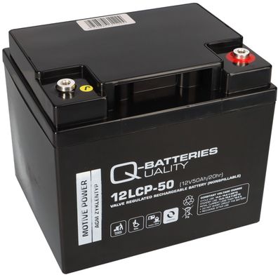 Q-Batteries 12LCP-50 / 12V - 50Ah Blei Akku Zyklentyp AGM - Deep Cycle VRLA