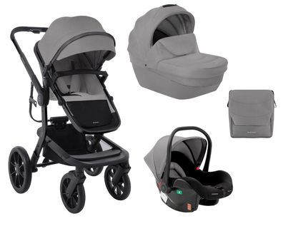 Kikkaboo Kombikinderwagen Irene 3 in 1 Babywanne Autositz Adapter Wickeltasche