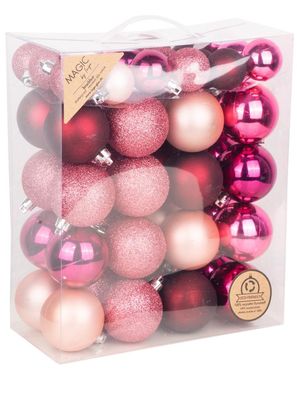 Kunststoff Kugel 50 Stk 4 + 6cm Berry-Kiss-Mix