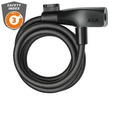 Axa Spiralkabelschloss Resolute 8 / 150 schwarz Stärke: 8 mm, Länge: 150 cm