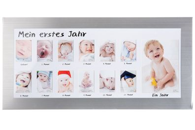 Gilde Fotorahmen, rechteckig, "Mein erstes Jahr", Schriftzug, Aluminium, silberfar