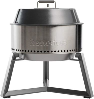 Solo Stove tragbarer Holzkohle-Grill, Inkl. Standfuß, Grillhaube, Grillwerkzeug