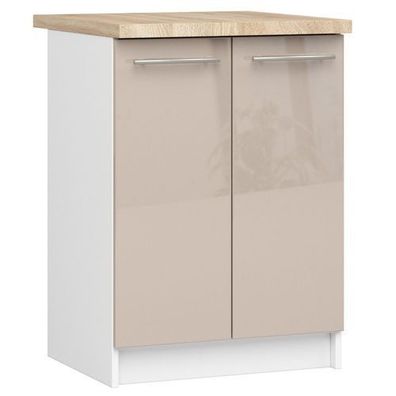 Küchenschrank AKORD OLIWIA modular S60 Weiß 60 cm Front Cappuccino Glanz 60x85x46 cm