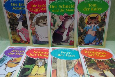 8x alte S&S Schwager Steinlein Bilderbücher Beatrix Potter Jemima Tiggy Tom Benjamin