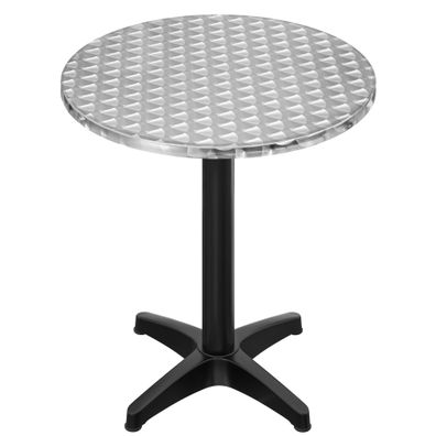 CB | Aluminium Bistro Stehtisch | Ø 60 x 111 cm | Edelstahl / Schwarz | Bistrotisch