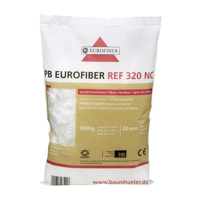 Estrich-Verstärkungsfiber PP 20mm 1kg Spleißfolienfaser, PB Eurofiber REF320NC