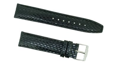 Jacques Lemans Venice Ersatzband Leder schwarz Eidechsenprägung 12151A