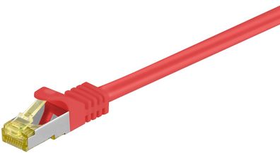 goobay RJ45 Patchkabel CAT 6A S/FTP PiMF 500 MHz mit CAT 7 Rohkabel rot 2 m