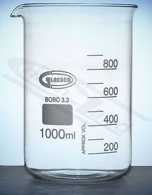 hoher Becher 00050 ml Glassco Borosilikat DIN 12331, ISO 3819