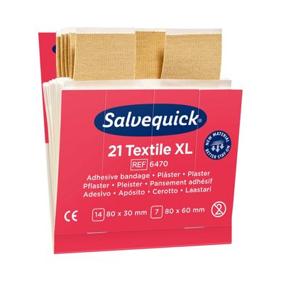 6 x Salvequick®-Refill-Einsatz 6470, elastisch , 21 Pflasterabschnitte - B00OV6ZF40