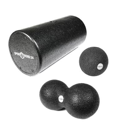 3 in 1 Faszien Set - 8 cm Faszienball + 8 cm Duoball + Faszienrolle 30 cm