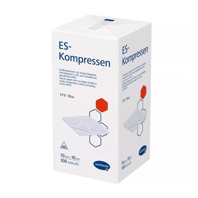 10x Hartmann ES-Kompressen 17-fädig, 16-fach, unsteril 10 x 10 cm | Packung (100 Stüc