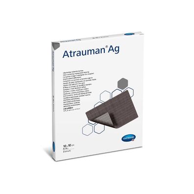 12x Hartmann Atrauman® AG silberhaltige Salbenkompresse 10 x 10cm | Packung (10 Kompr