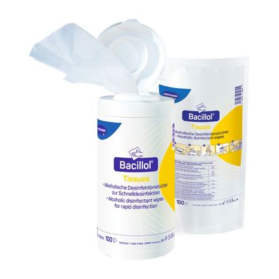 12x Bacillol® Tissues Alkoholische Desinfektionstücher | Dose (100 Tücher)