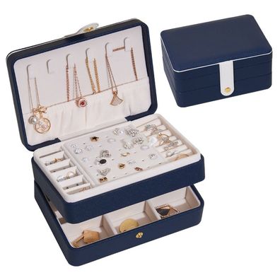 Damen-Schmuck-Aufbewahrungsbox, Reise-Schmuckschatulle, 3 Schichten