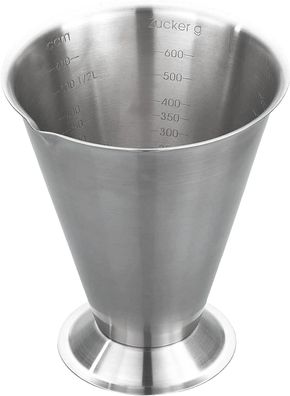 GSD Messbecher 750 ml. aus Edelstahl matt, mit Fuß. 32 031