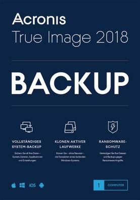 Acronis True Image 2018 / 1-PC / Dauerlizenz / KEY-Download