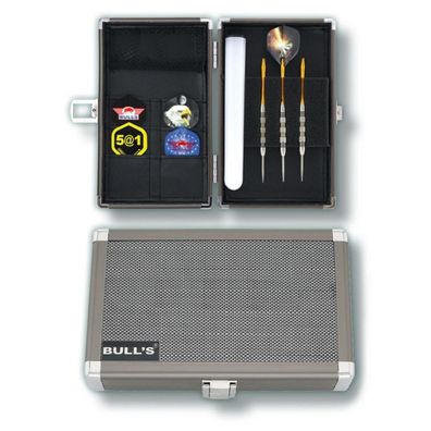 BULL'S Dartsafe Aluminium Case L | Dart Case Etui Tasche für Dartpfeile Flights