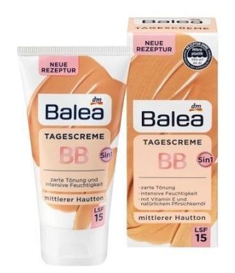 Balea Tagescreme Getönt LSF 15 - 50 ml, Mittlere Deckkraft, Natérliche Pflege