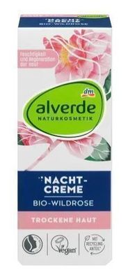 Alverde Bio-Wildrosen Nachtcreme, 50ml - Hautregeneration