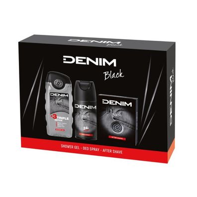 Denim Black Geschenkset After shave 100ml + Deospray 150ml + Duschgel 250ml