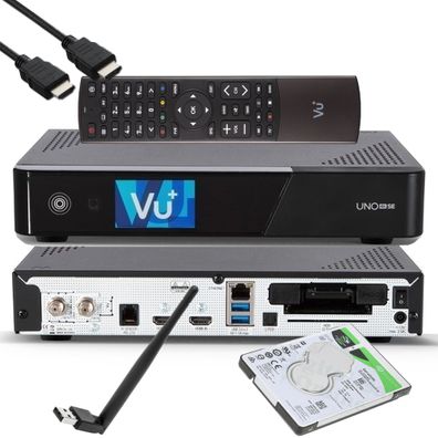 VU+ UNO 4K SE - UHD HDR 1x DVB-S2 FBC Sat Twin Tuner E2 Linux Receiver, YouTube,