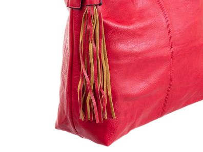 JSI Shopper mit Quasten-Taschenanhänger F0347 - Farben: rot