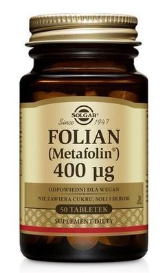 Solgar Folian (Metafolin) 50 Tabletten - Aktive Folsäure-Metabolit