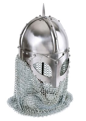 Wikinger Brillenhelm, mit Kettenbrünne, 2 mm Stahl